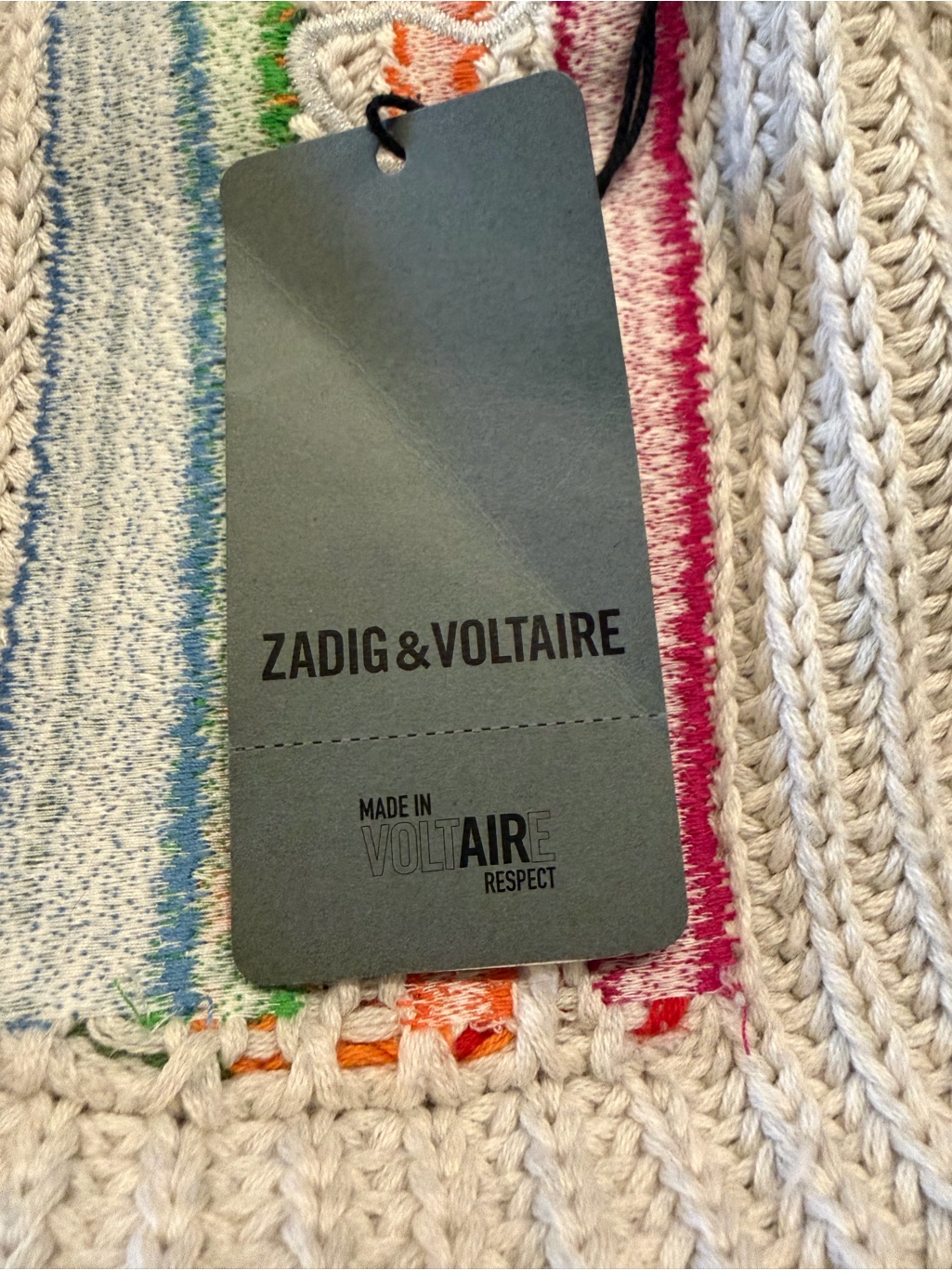 Zadig & Voltaire Cream Hooded Knit Sweater With Rainbow Arch — image 6 of 7